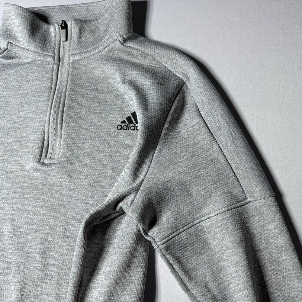 Adidas Womens Large 1/4 Zip Pullover Sweatshirt Jacket Long Sleeve Gray - Picture 8 of 15